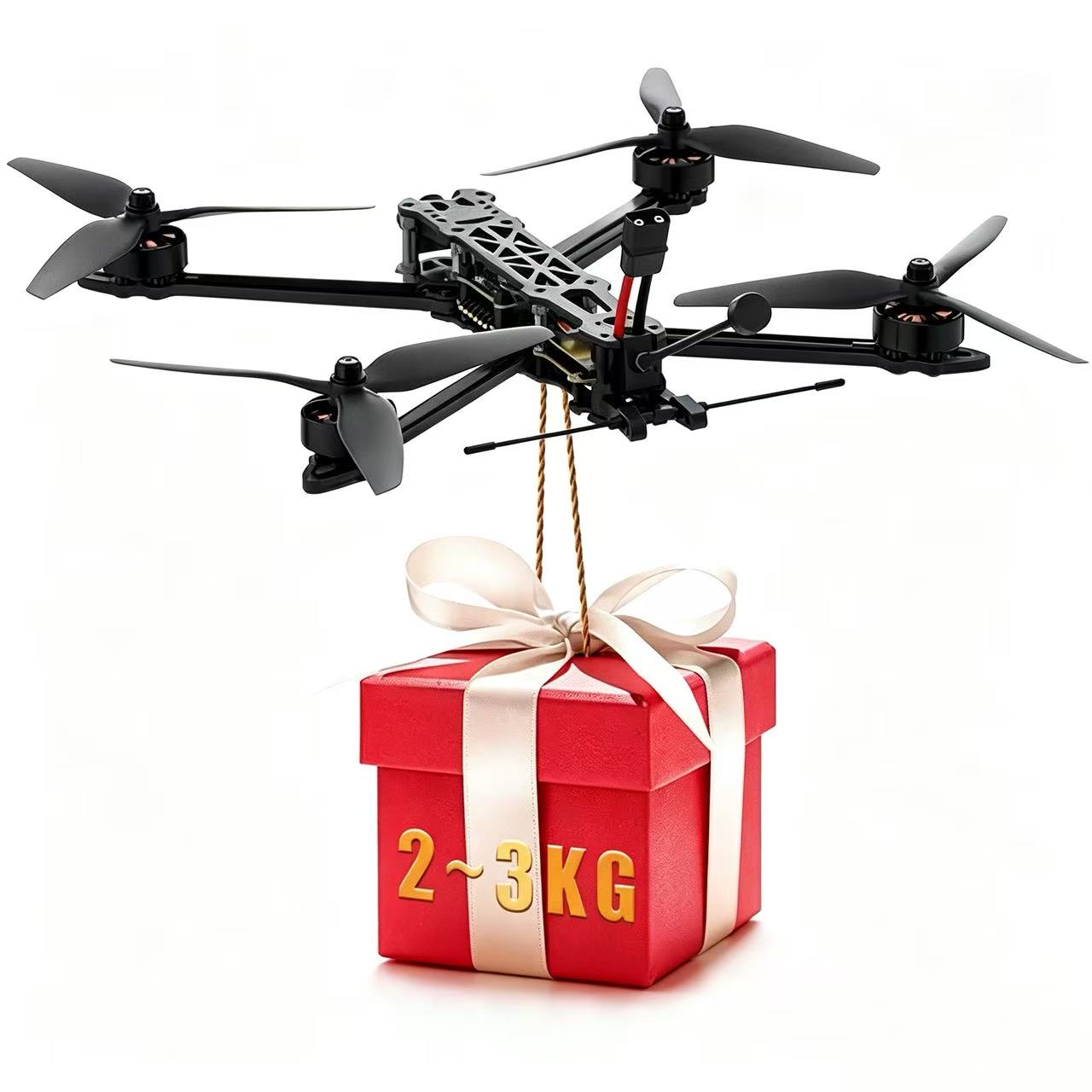 Drone FPV quadricoptère UAV 8 pouces avec moteur sans balais, charge utile jusqu'à 5 kg, haute efficacité, multirotor, équilibre, vol extrême en extérieur
