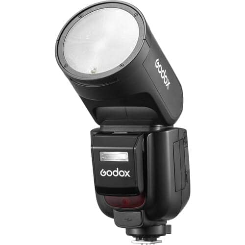 Flash cobra à tête ronde Godox V1Pro 76 Ws vu de profil – doualadigitalcamerasolutions.com