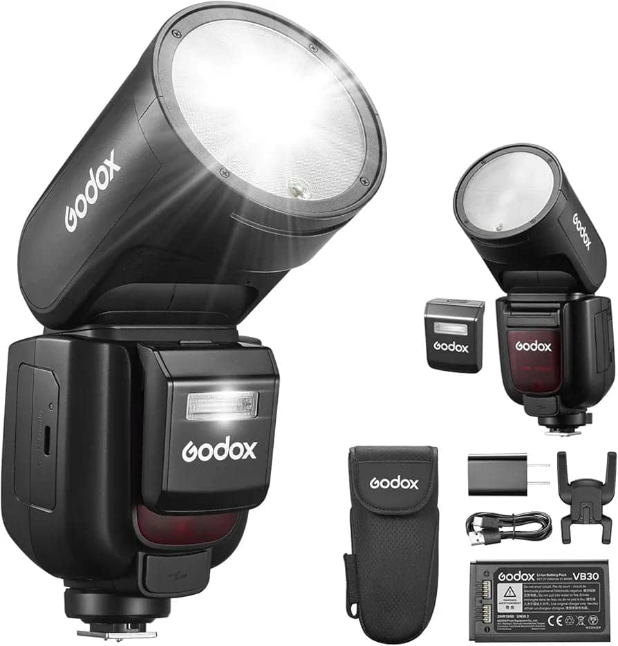 Godox V1Pro avec flash SU-1, batterie VB30, chargeur, pied et housse – doualadigitalcamerasolutions.com